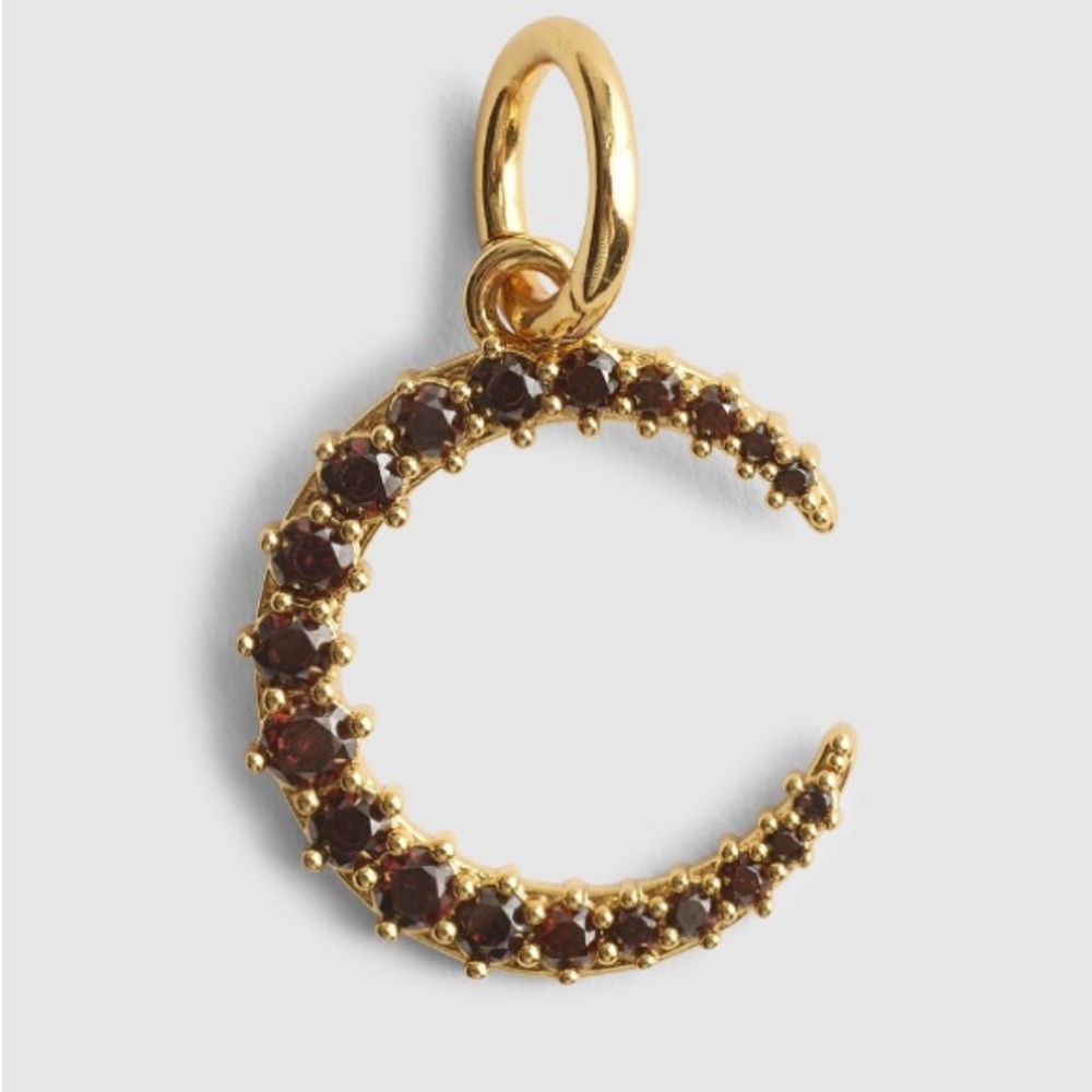 Madewell Gold Jeweled Crescent Moon Pendant NWOT